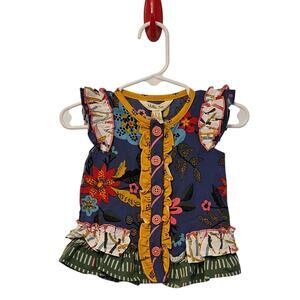 Matilda Jane Tunic/Dress – Size 0–3 Months – Multicolored Floral Pencil Ruffles